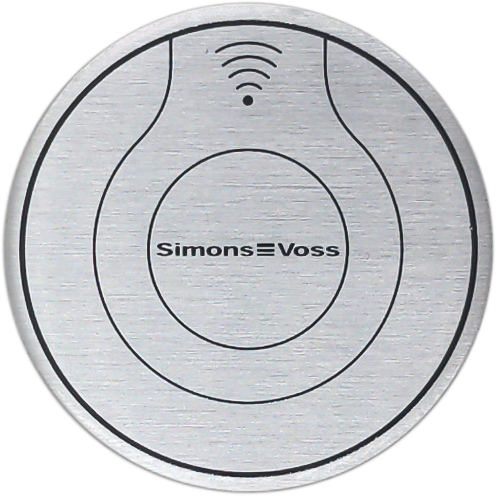 SimonsVoss Hinweisschild – Edelstahloptik, selbstklebend