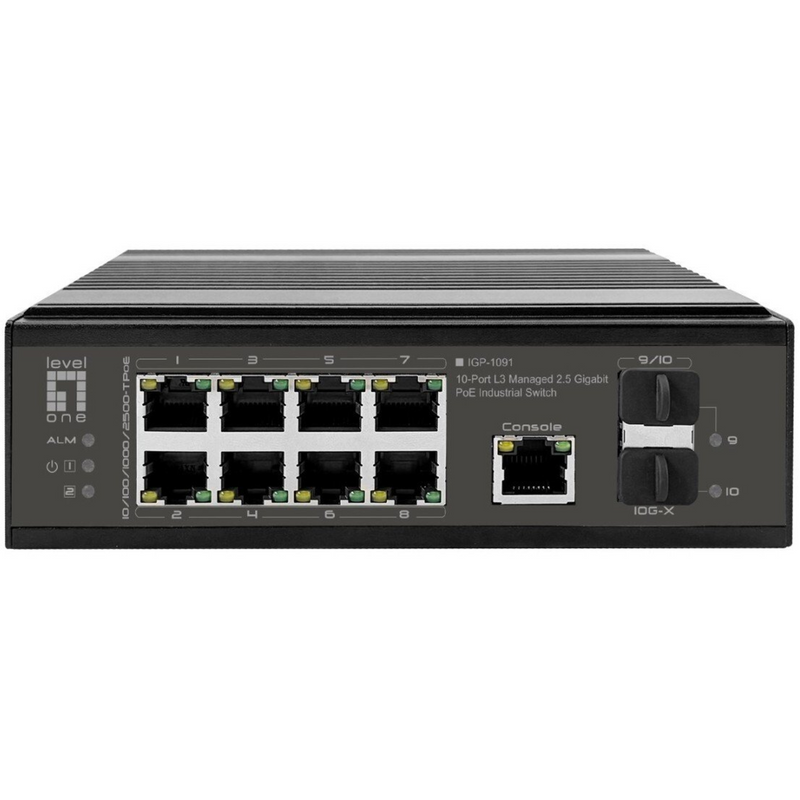 Levelone Industrie-PoE+ Switch – 8 Ports, 2.5G Geschwindigkeit