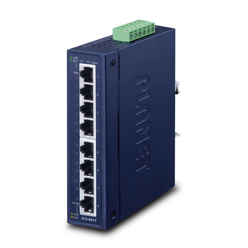 Planet Technology Gigabit Switch – 8 Ports, für DIN-Schiene
