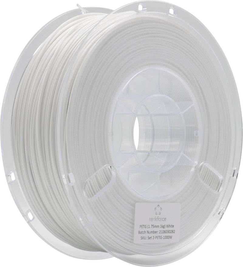CONRAD Renkforce 3D-Druckfilament – Weißes PETG, 1 kg Rolle