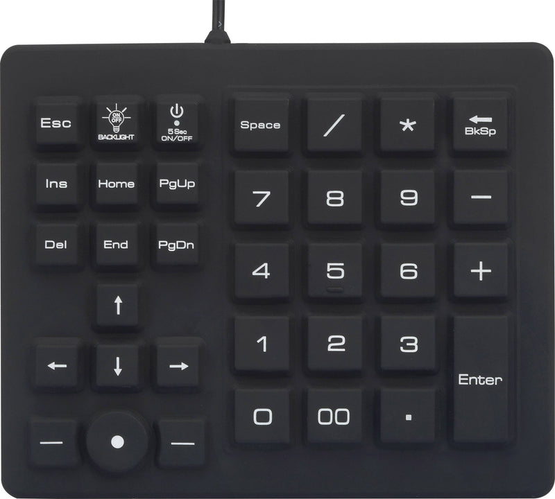 CONRAD Renkforce USB-Nummernblock – Spritz- und Staubschutz, mit Trackball