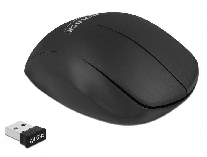 DELOCK Ergonomische USB-Maus – kabellos, für Rechtshänder