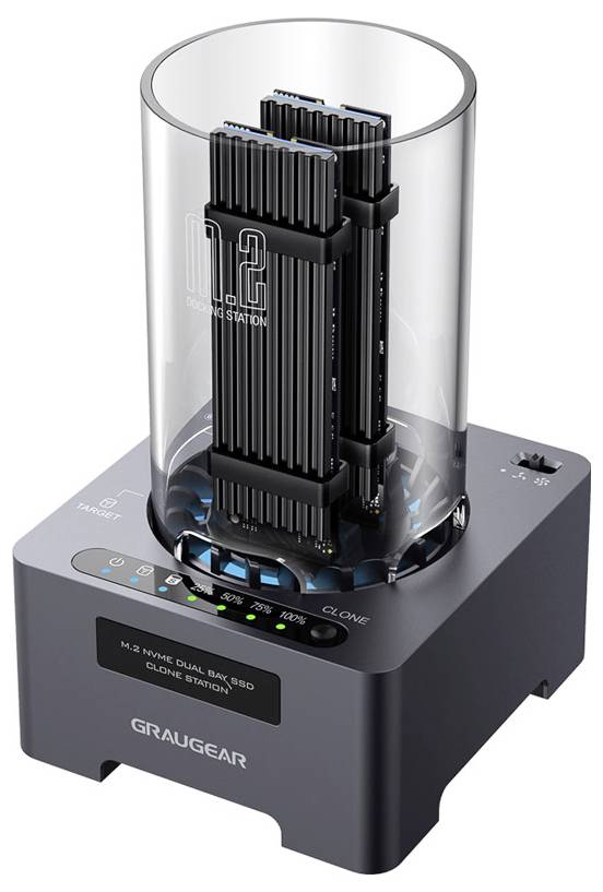 Graugear SSD Klonstation – M.2 NVMe mit Lüfter, 20 Gbit/s