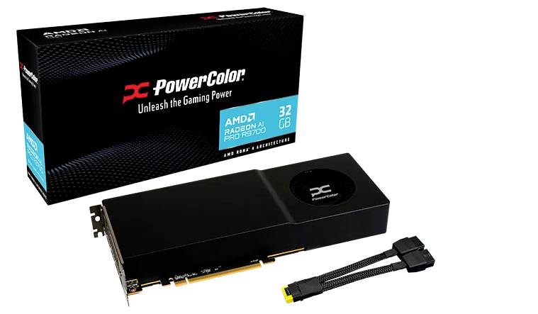 PowerColor Grafikkarte – 32 GB Speicher, 4 DisplayPorts