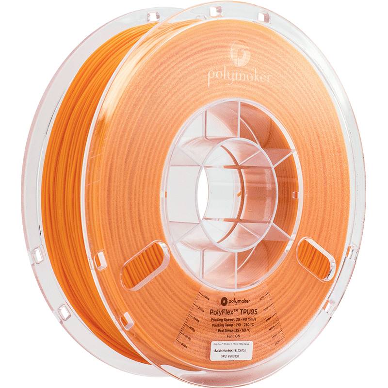 POLYMAKER PolyFlex TPU-95A Filament – Flexibles 3D-Druckmaterial, Orange