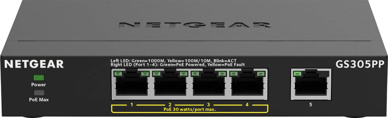 Netgear 5-Port Gigabit Switch – PoE, einfache Netzwerklösung