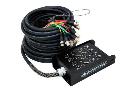 Omnitronic Multicore Kabel – 30 m, 12 Eingänge, 4 Ausgänge