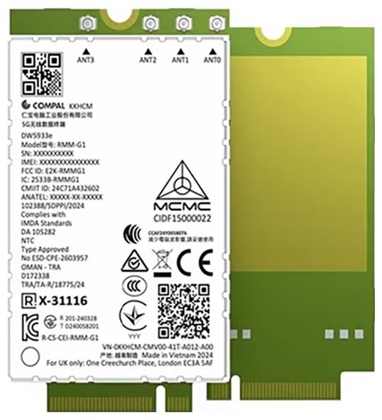Dell Drahtloses Mobilfunkmodem – Intern, WWAN-Unterstützung