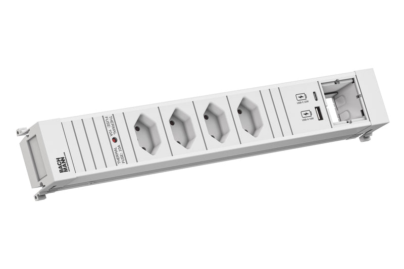 Bachmann POWER FRAME Steckdosenleiste – USB A/C, Unterputz-Montage