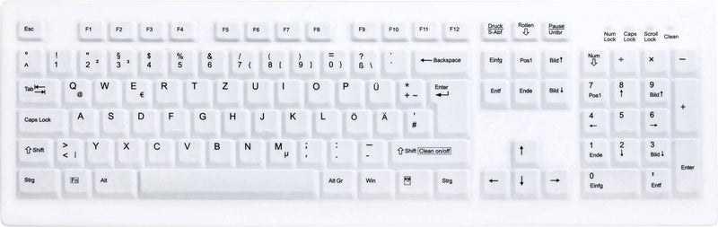 Contour Kabellose Tastatur – Hygienisches Design, Deutsches Layout