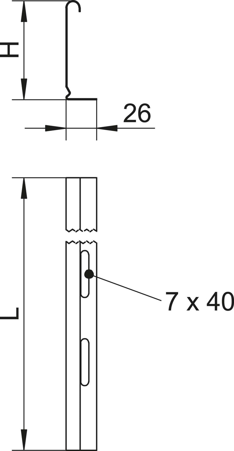 OBO Bettermann Kabeltrennsteg – 85x3000 mm für Kabeltragsysteme