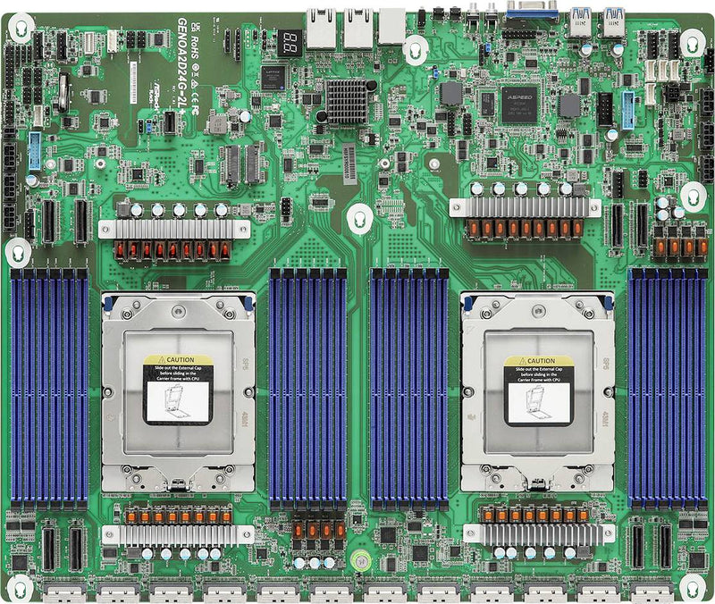 ASRock Motherboard – 2 CPUs, USB 3.2, Gigabit LAN