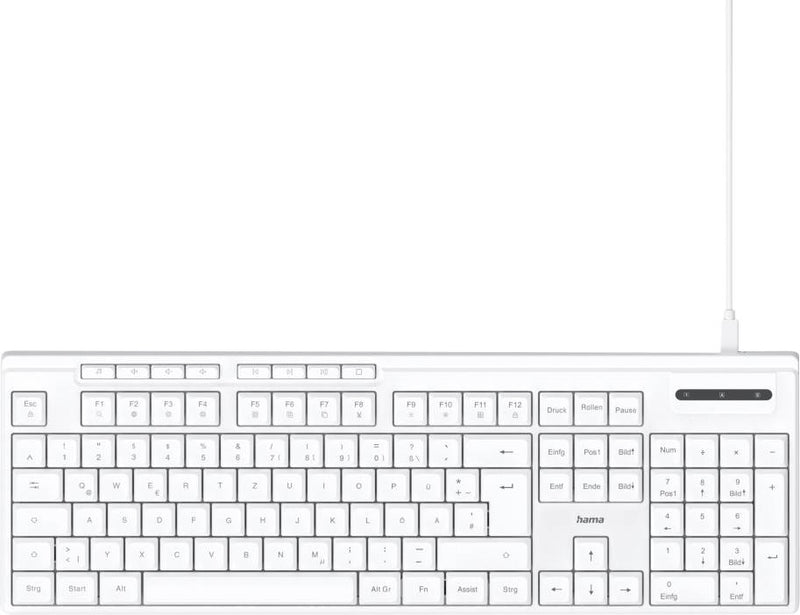 HAMA USB-Tastatur – 8 Medientasten, kabelgebunden