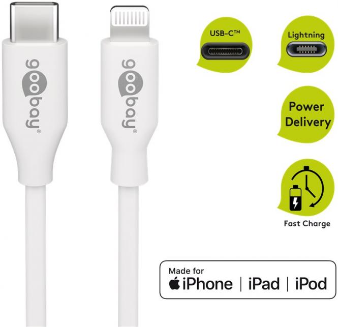 WENTRONIC Goobay Datenkabel – 2 m, Lightning zu USB-C