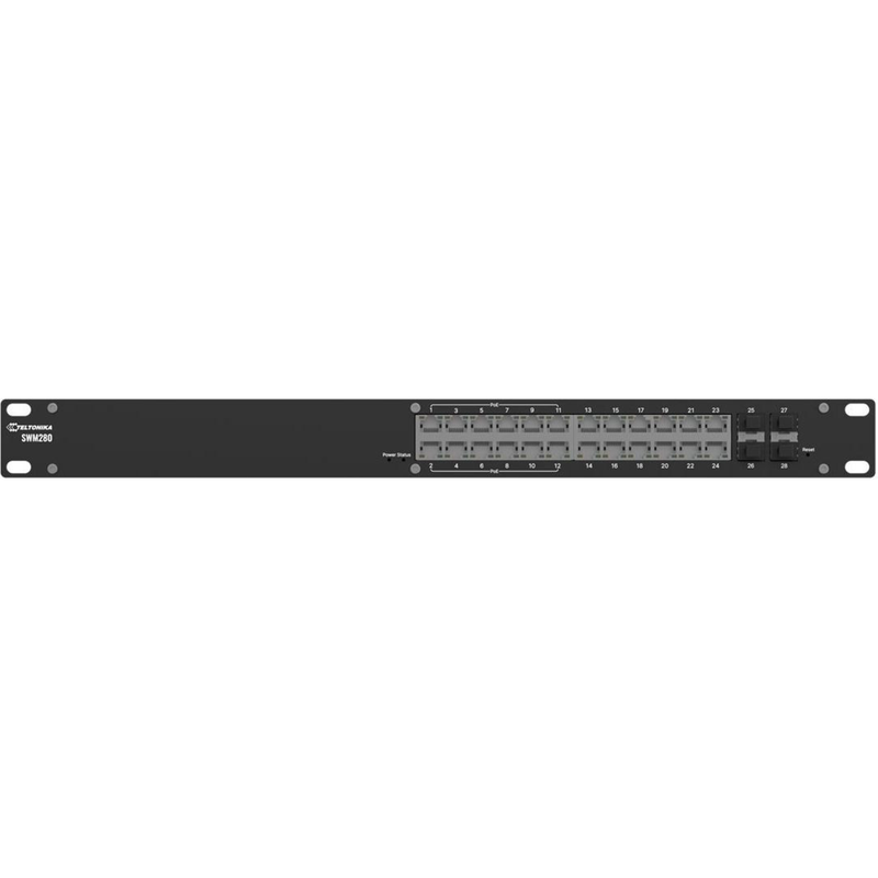 Teltonika Managed Switch – 24 Anschlüsse, 12 PoE, 4 SFP