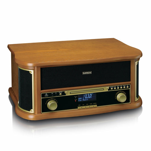 LENCO Musikcenter – Holzoptik, CD & Kassettendeck