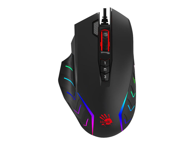 A4TECH Gaming-Maus – 9 Tasten, RGB-Beleuchtung
