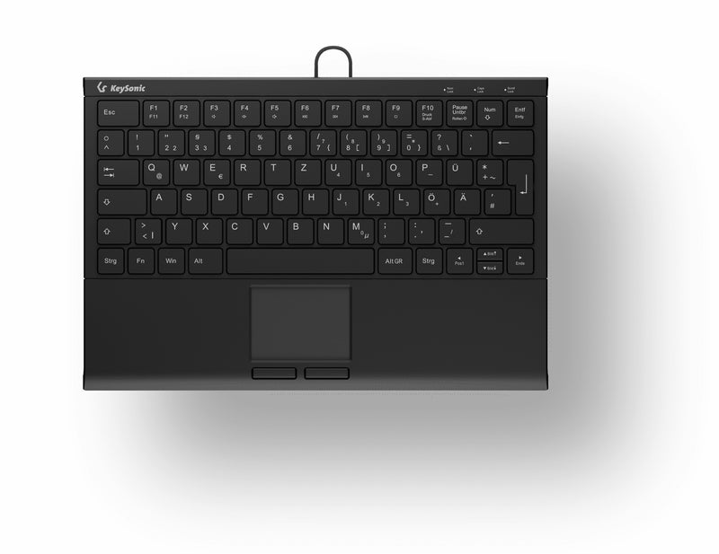 KEYSONIC Mini-Tastatur – Kabellos, mit Touchpad und Beleuchtung