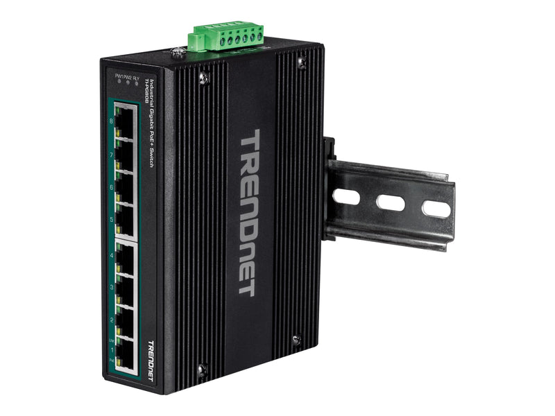 TRENDnet 8-Port Gigabit Switch – PoE+, für Industrieumgebungen