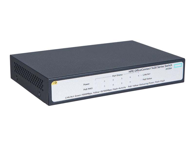 HP Enterprise 5-Port Gigabit Switch – Einfache Einrichtung, PoE+ Unterstützung