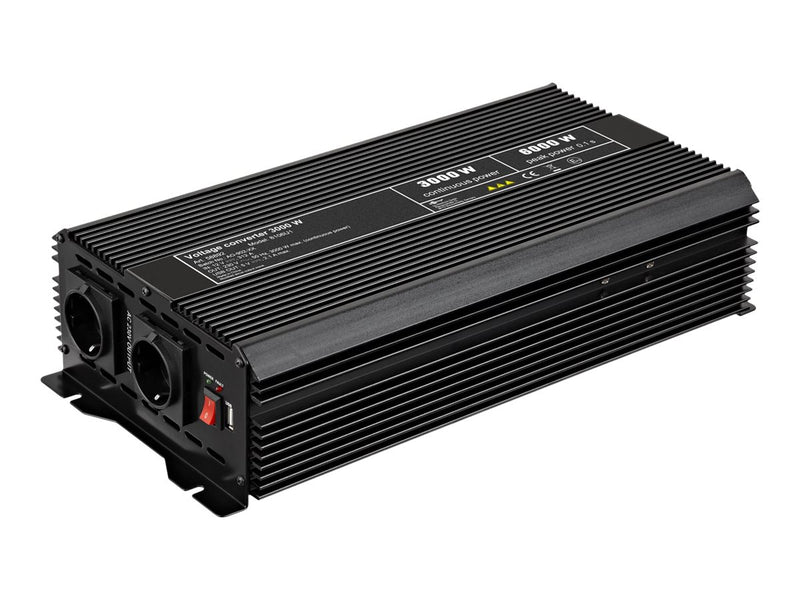 Wentronic Stromwandler – 3000 W Leistung, 2 USB-Anschlüsse