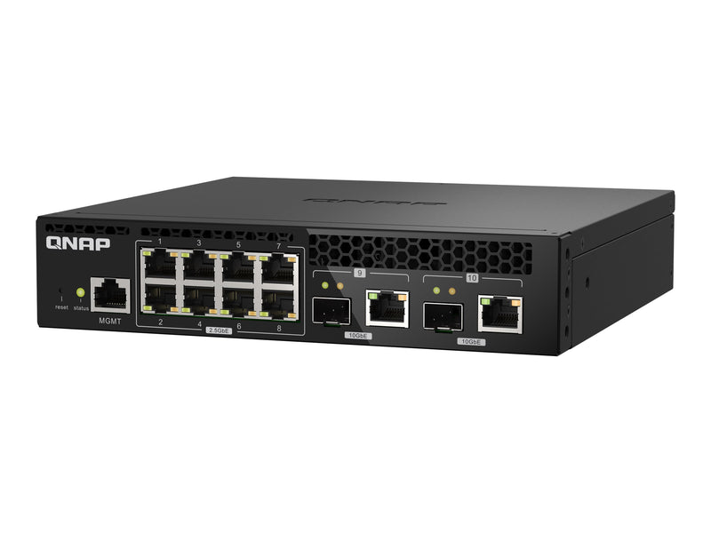 QNAP Netzwerk-Switch – 8 Ports, 2.5 Gbps, 2x 10 Gbps Kombi-Ports
