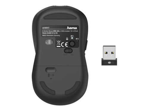 HAMA Kabellose Maus – Optisch, Bluetooth & USB-Empfänger