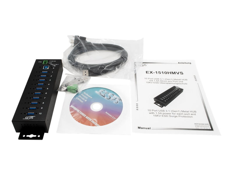 EXSYS USB-Hub – 10 Ports für vielseitige Anschlussmöglichkeiten