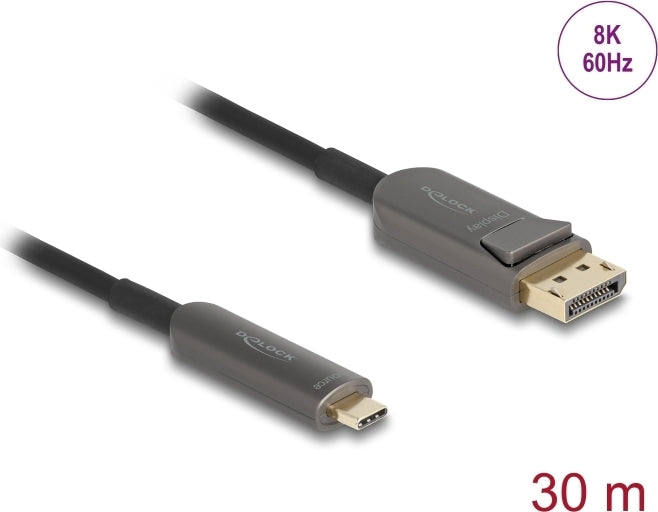 Delock USB-C zu DisplayPort Kabel – 8K Unterstützung, 30 m Länge