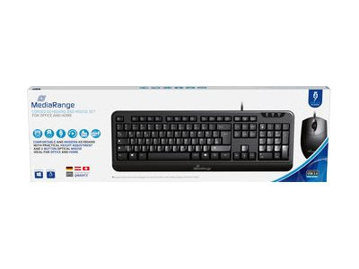 MediaRange Tastatur-Maus-Set – USB, spritzwassergeschützt