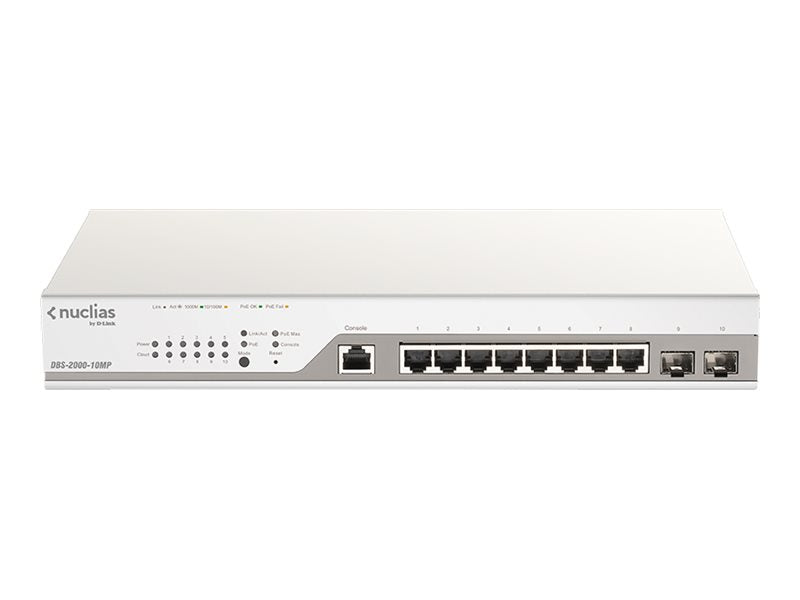 D-Link 10-Port Gigabit Switch – Cloud-Verwaltung, PoE+ Unterstützung
