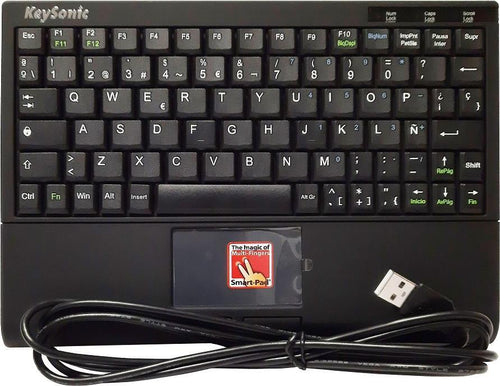 KEYSONIC Mini-Tastatur – integriertes Touchpad, USB-Anschluss