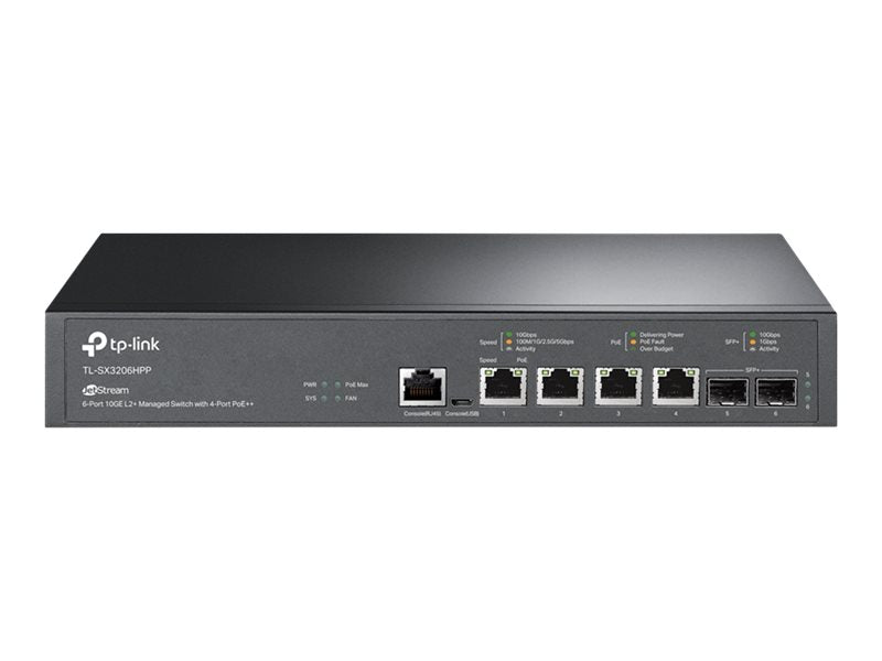 TP-Link 6-Port Managed Switch – 10G Ethernet, PoE++