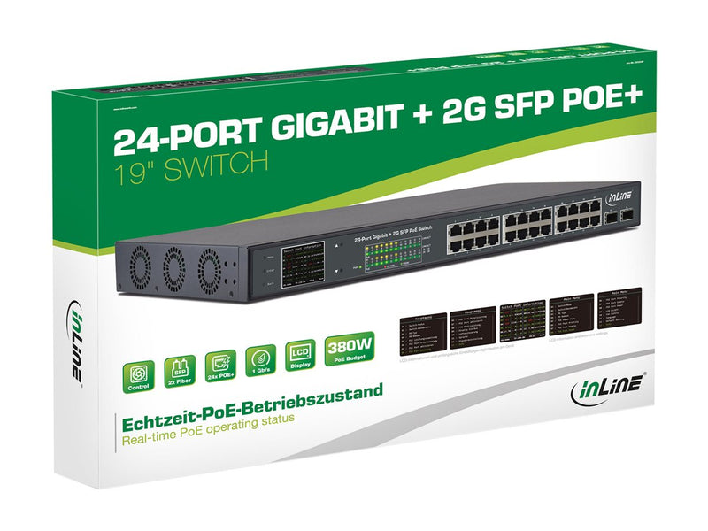 Inline Netzwerk-Switch – 24 Ports, PoE+ für einfache Installation