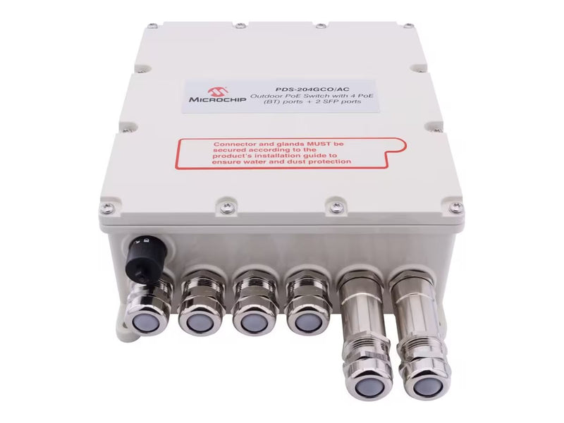 Microchip Technology Outdoor PoE Switch – 4 Ports, Überspannungsschutz