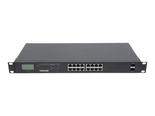 Intellinet 16-Port Gigabit Switch – PoE+ mit LCD-Anzeige