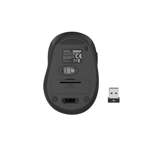 HAMA MW-400 V2 Funkmaus – Ergonomisch, 6 Tasten, Kabellos