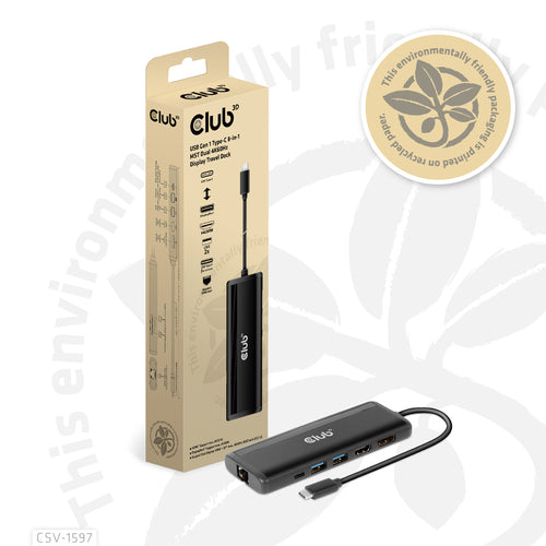 Club3D USB-C Hub – 8-in-1, 8K-Display, 100W Stromversorgung