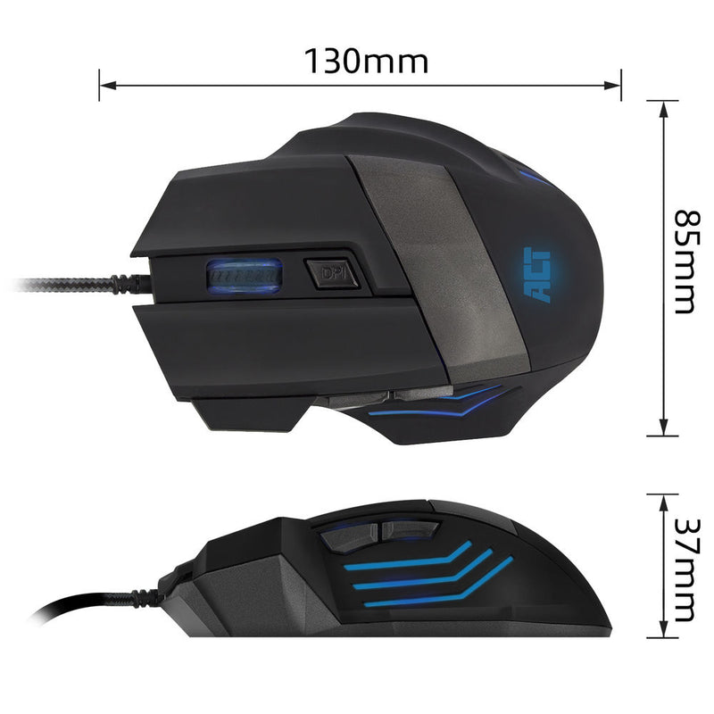 ADVANCED CABLE TECHNOLOGY Maus – Optisch, 6 Tasten, USB-Anschluss