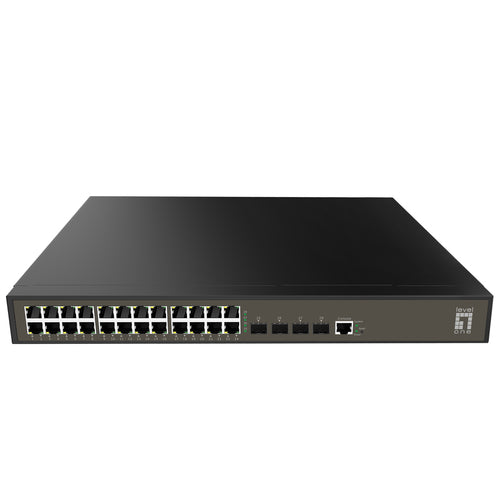 LevelOne Gigabit-Switch – 28 Anschlüsse, Rack-montierbar