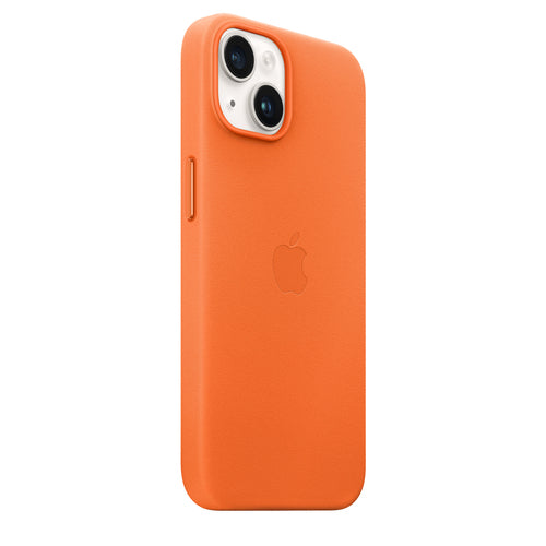 Apple Lederhülle für iPhone 14 – MagSafe-kompatibel, orange