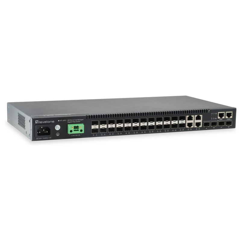 LEVELONE Netzwerk-Switch – 28 Anschlüsse, Rack-montierbar