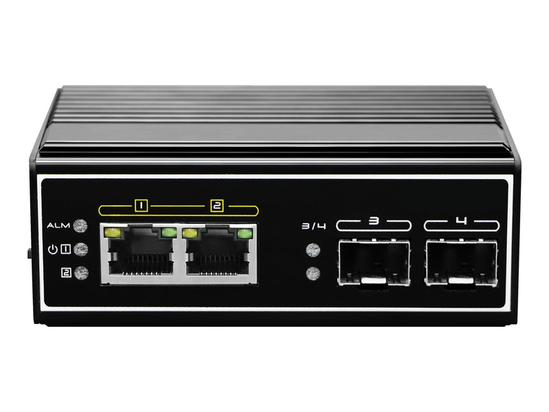 LevelOne 4-Port Gigabit Switch – PoE, für DIN-Schiene