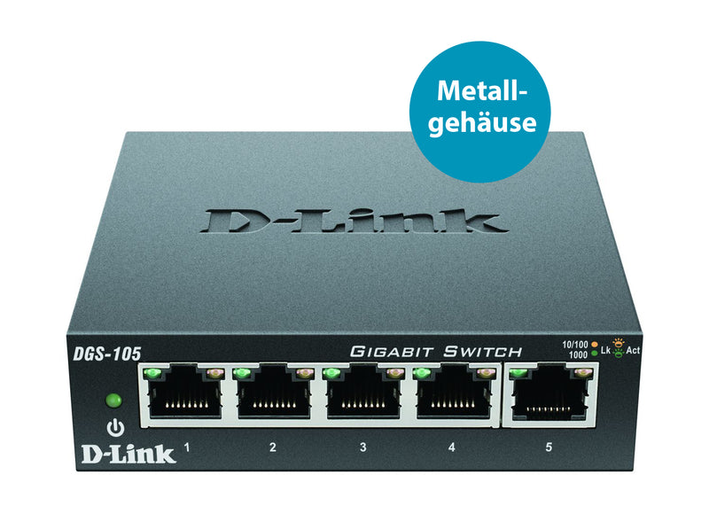 D-Link Gigabit Switch – 5 Ports für schnelles Netzwerk