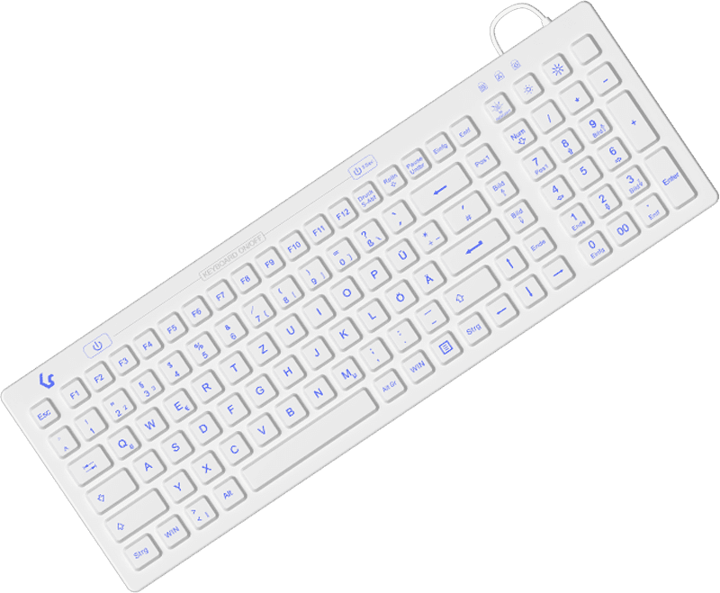 KEYSONIC USB-Tastatur – Hintergrundbeleuchtung, wasserdicht
