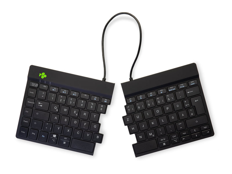 R-GO TOOLS Ergonomische Tastatur – Kabellos, Integrierte Pauseanzeige