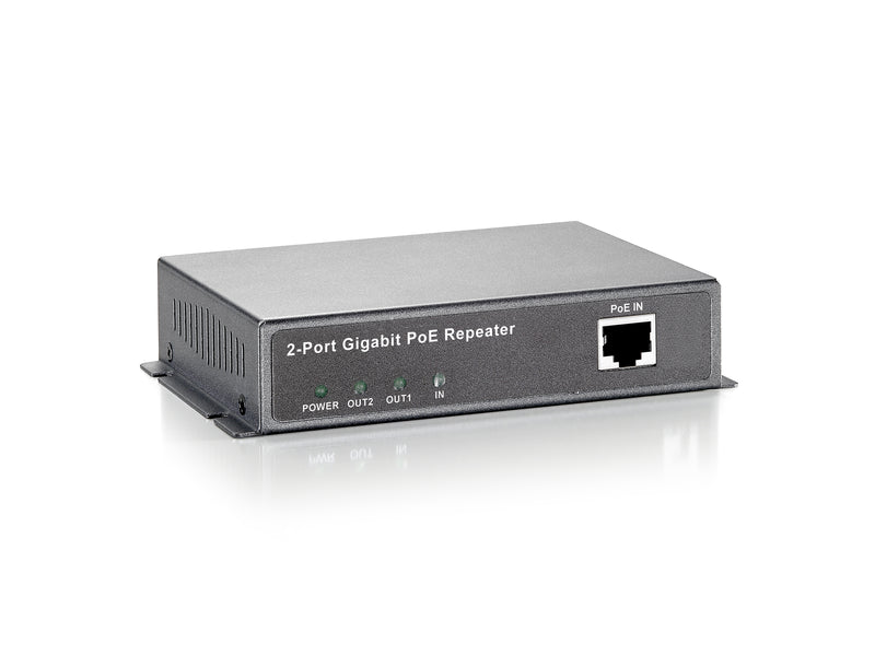 Level One PoE Netzwerk-Repeater – 2-Port, bis zu 100 m Reichweite