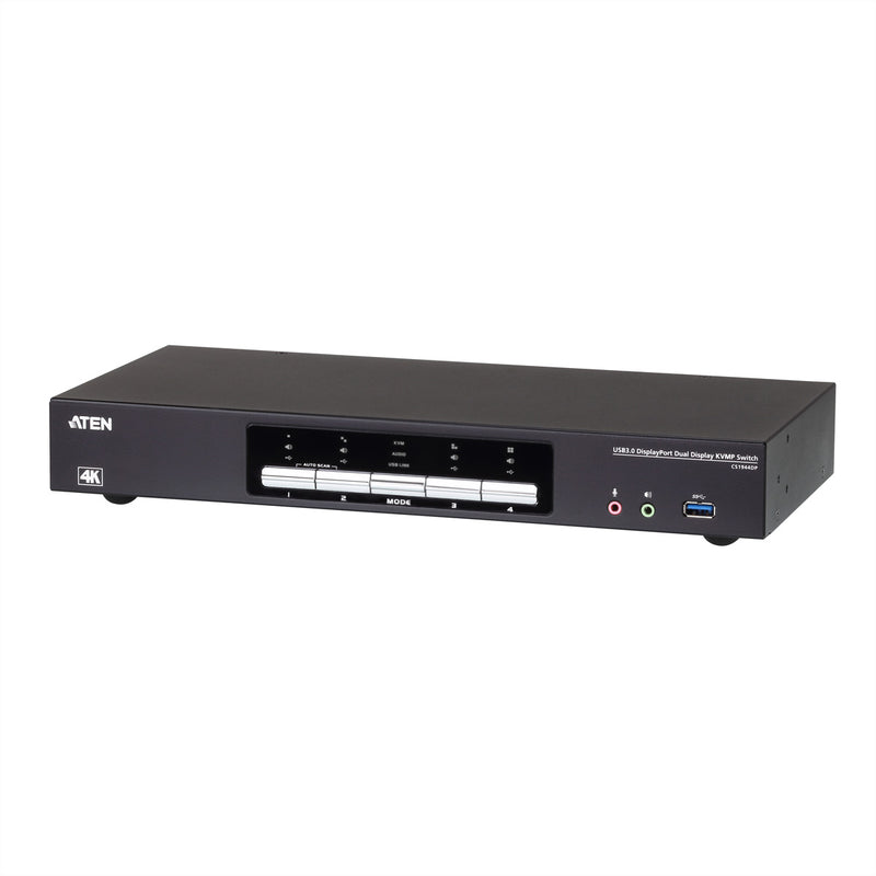 Aten KVMP-Switch – 4K DisplayPort für 2 Bildschirme, USB 3.0