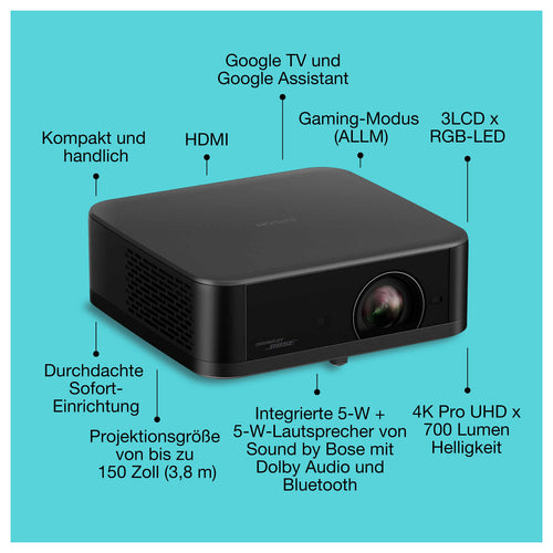 EPSON Lifestudio Projektor – Tragbar, 700 Lumen Helligkeit