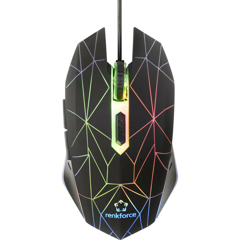 Renkforce Gaming-Maus – Optisch, 3600 DPI, Beleuchtet